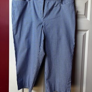 Talbots Blue and White Gingham capris